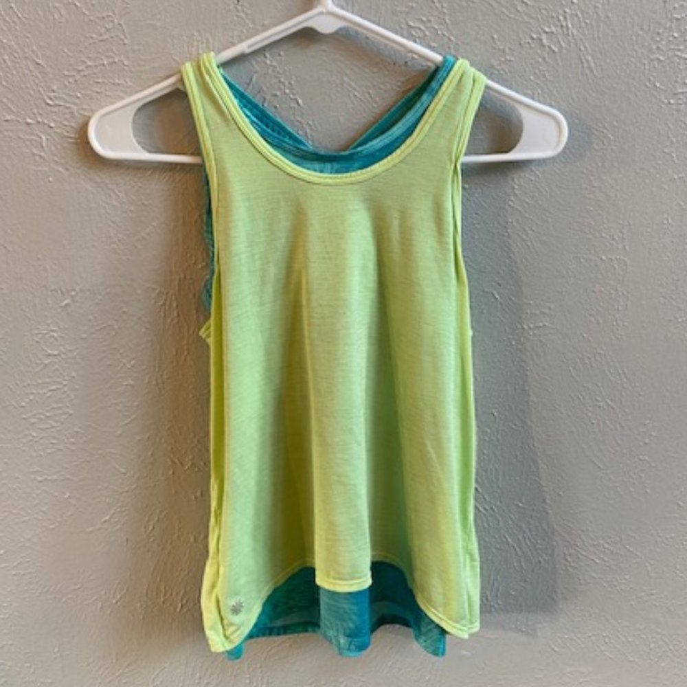 Green and Blue Two Layered Kids Athletic Lank Top